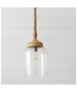 Mango Wood and Glass Pendant Light - $2,798.21 MXN