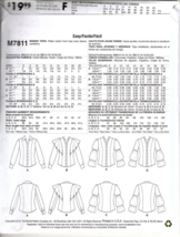 McCall&#39;s M7811 Misses 6 to 14 Button Up Top Uncut Sewing Pattern - $14.81