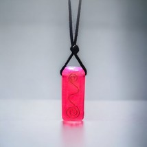 Orgonite* Beautiful Deep Pink color resin necklace - £16.17 GBP