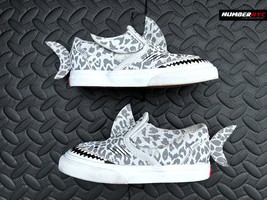 Vans Little Kids Toddler Size 9 Shark Shoes Fins Tail Fish Slip-on Strap... - $39.59