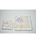 NEW Deadstock VTG 1980s LOT 2 Pam Marker Dinner Cocktail Napkins Happy B... - $459.58 MXN