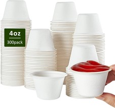 Disposable 4 Oz Souffle Cups In A 300 Pack, 100% Compostable Portion, An... - £32.15 GBP