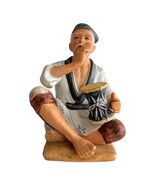 Vintage HOMCO Oriental Musician Figurine Taiwan Porcelain Seated Drum Player Rep - $15.30