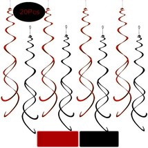Black And Red Party Swirl Decorations,Foil Ceiling Hanging Swirl Decorations, Wh - £15.73 GBP