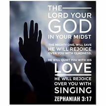 Bible Verse Canvas The Lord Your God Zephaniah 3:17 Christian Home Décor Ready t - £54.57 GBP