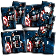 Super Hero Captain America Light Switch Outlet Plates Game Play Room Bedroom Art - £14.09 GBP+