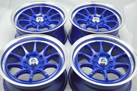 New DDR Roar 15x7 4x100/114.3 30mm Blue Polished Lip 15" Wheels Rims (Se... - $639.00