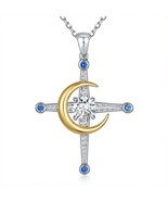 Star-Moon Necklaces for Women with 925 Sterling Silver and 14K Gold-Plated - £20.54 GBP