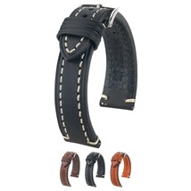 Hirsch Liberty Leather Watch Strap - Brown - L - 18mm / 16mm - Shiny Silver Buck - £47.93 GBP