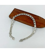 Men Convex Curb Chain Bracelet, Handmade 925 Silver Bracelet, Men Holida... - £48.07 GBP+