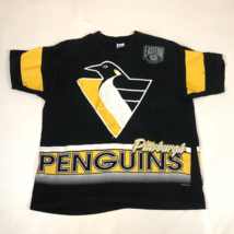 Vintage Pittsburgh Penguins Salem Sportswear Black AOP T-shirt 1994 Size... - $1,128.81 MXN