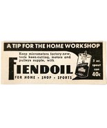 1947 Fiendoil Machine Oil Advertisement Vintage Home Crafts Workshop Sup... - $19.99