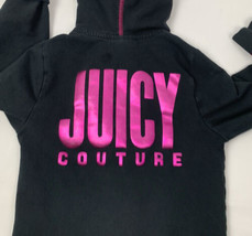 Juicy Couture Jacket Lightweight Hoodie Track Kids Girls Size 7 Black Pink - £23.72 GBP