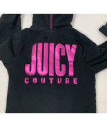 Juicy Couture Jacket Lightweight Hoodie Track Kids Girls Size 7 Black Pink - £23.89 GBP