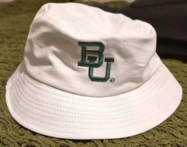 Baylor University Bucket Hat White Green Letters Adult One Size Texas Wa... - $12.86