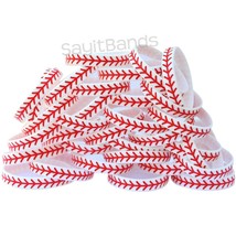 100 Wristbands with BASEBALL Design Debossed Color Filled Thread Pattern... - £46.48 GBP