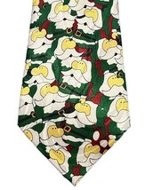 Steven Harris Mens Green Santa Christmas Tie Necktie 57&quot; - £3.92 GBP