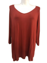 Retrology Dressbarn Womens Size 2X 3/4 Long Sleeve Burnt Orange Top Shir... - £15.44 GBP