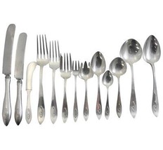 Buckingham Narrow by Shreve Sterling Silver Massive Flatware Set Service F mono - £8,166.33 GBP