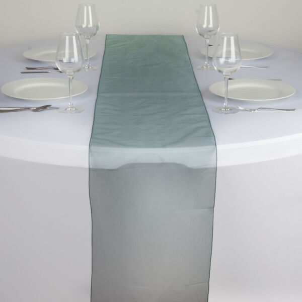 Hunter Green Organza 14X108&quot;&quot; Table Runner Wedding Party Tabletop Decora... - $6.34