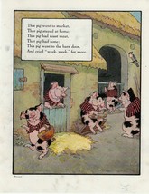 Antique Pig Went to Market Mother Goose Rhyme Art Print 1915 Dual Sided 8 x 10.5 - £26.09 GBP