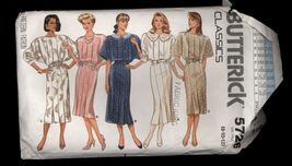 BUTTERICK Pattern No # 5726 * 1987 MISSES' DRESS straight pleated SIZE 8... - $7.95