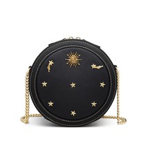 2022 Female Round Shoulder Bag Street Fashion Leather Small Circular bag Mini Cr - £80.23 GBP