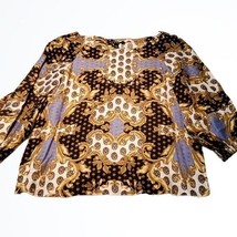 Zac &amp; Rachel Multi Color Paisley Long Sleeve Blouse Top Size Small NWT - £17.18 GBP