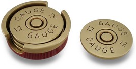 Set Of Four Coasters Made From 12 Gauge Shotgun Shells With A Base. - £27.63 GBP