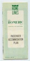 Home Lines SS Homeric Passenger Accommodation Deck Plan 1960  - £20.22 GBP