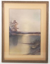 Pencil Drawing Landscape Fishing Boat WC Smith Signed Framed - £617.58 GBP