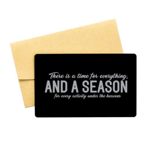 Motivational Christian Black Aluminum Card, There is a time for Everythi... - $16.61
