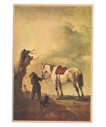 Artist Wouwerman Painting White Horse Het Witte Paard Gestel &amp; Zn Postcard - £3.98 GBP
