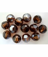 3 6 mm Swarovski 5000 Crystal Rounds--Smoked Topaz Satin - $1.51