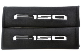 2 pieces (1 PAIR) Ford F-150 Embroidery Seat Belt Cover Pads (White on Black) - $16.99