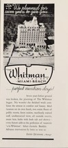1936 Print Ad The Whitman By-The-Sea Hotel Miami Beach,Florida - £8.49 GBP