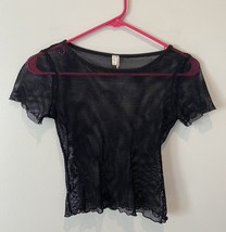 Urban Outfitters Out From Under Net Short Sleeve Crop Top Black. Small - £10.88 GBP