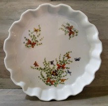 Ecstasy Shafford Japan Porcelain Butterfly Tart Pan Serving Dish Scallop... - $27.71
