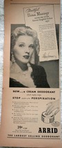 Arrid Deodorant Hona Massey Print Advertisement Art 1930s - $8.99