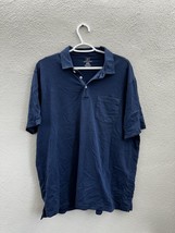 George Mens Polo Shirt Size XL 46-48 Blue Short Sleeve Collared - $9.48