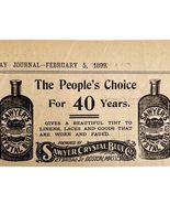 Sawyer Crystal Blue Detergent Advertisement 1899 Victorian Boston Mass D... - €21,44 EUR