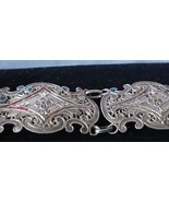 Antique Vintage 1920-s Silver 800 Enameled Bracelet 7 inch   - 17. 16  g... - $148.05 CAD