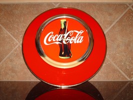 18&quot; Coca-Cola Wall Clock Plexiglass Works Great Red  - £39.53 GBP
