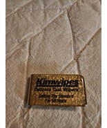 Vintage Kimwipes Advertising Souvenir Money Clip  Gold Tone Shiny - $28.52 CAD