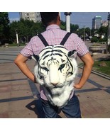 3D Tiger Head Backpack Cartoon Animal Lion Bags White Women Men Casual D... - £22.72 GBP