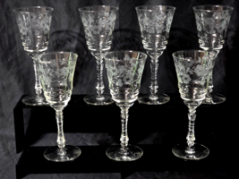 Vintage ROCK SHARPE 7.875&quot; Cut Pattern 3005-8 Water Wine Goblet Glass - ... - $788.00 MXN