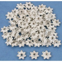 Bali Spacer Flower Beads Silver Plated 7mm 60Pcs Approx. - £5.29 GBP