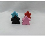 Lot Of (4) 1&quot; Board Game Meeples Blue Black Red Pink - £15.56 GBP