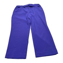 Liz Claiborne Pants Women&#39;s 16 Purple High-Rise Belted Waist Wide-Leg - $19.34