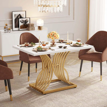 Modern Dining Table for 4 People 47 Inch Rectangular Kitchen Table - £445.60 GBP